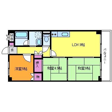 エヌエムセーズ(3LDK/8階)の間取り写真
