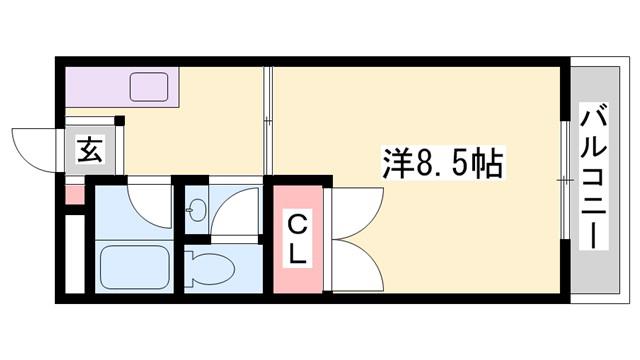 メゾンサボイ(1K/1階)の間取り写真