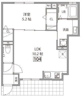 ヴィラコルティーレ(1LDK/1階)の間取り写真