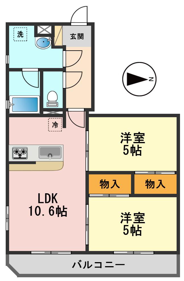 SETTLE J(2LDK/3階)の間取り写真