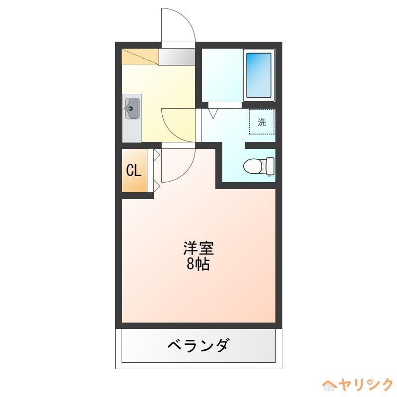 クレフラスト守山西(1K/1階)の間取り写真