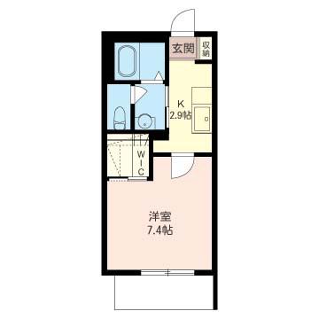 クレール高津(1K/3階)の間取り写真