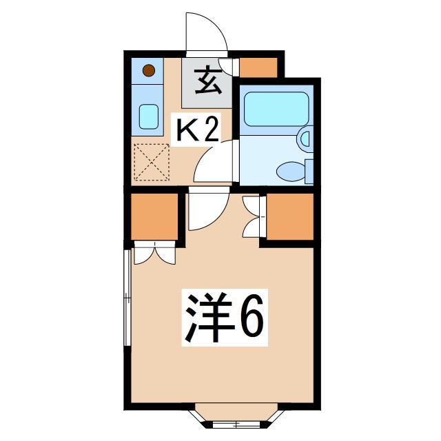 アリス北滝沢(1K/2階)の間取り写真