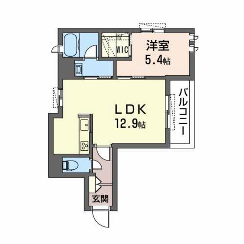 シャーメゾン坂田町(1LDK/4階)の間取り写真