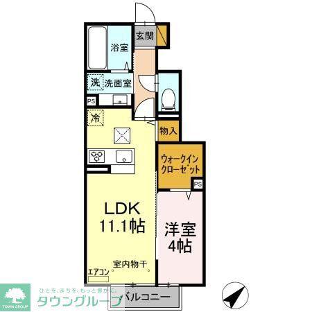 サニークレスト(1LDK/1階)の間取り写真