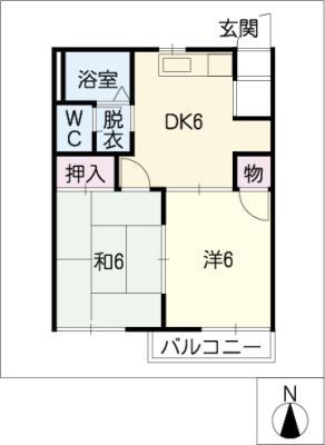 サンクレスト神田(2DK/2階)の間取り写真