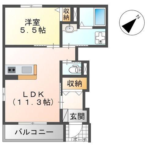 メゾンドキャセロール(1LDK/1階)の間取り写真