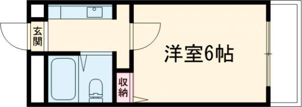 コーポ山方(1K/2階)の間取り写真