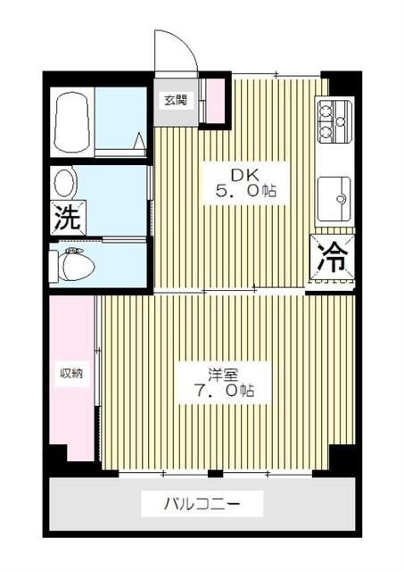 サンコーポ北野(1DK/3階)の間取り写真