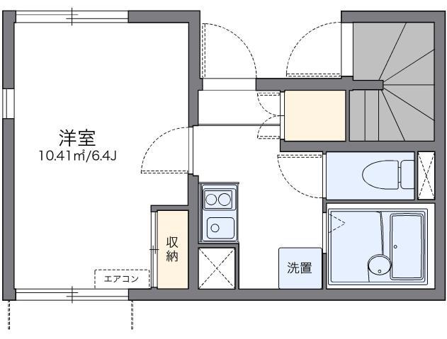 レオネクストHORIII(1K/1階)の間取り写真