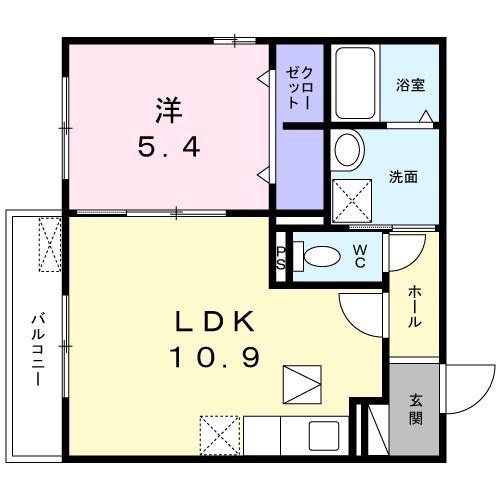 ガーデン ダイキ(1LDK/1階)の間取り写真