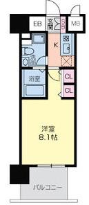 グラマシー京橋(1K/2階)の間取り写真