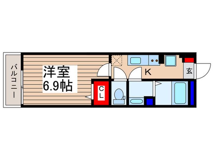SOLEIL IX(1K/1階)の間取り写真