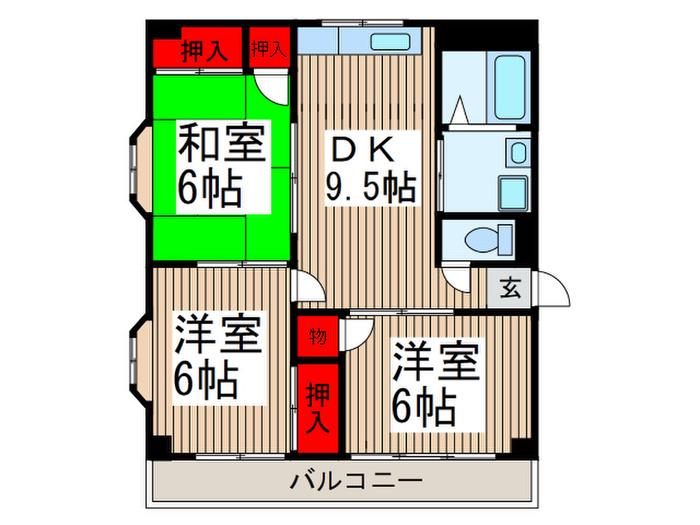 パティオ下落合(3DK/2階)の間取り写真