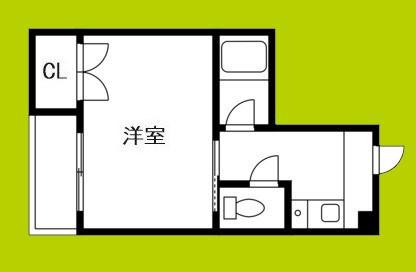 平野ビレッジPARTI(1K/2階)の間取り写真