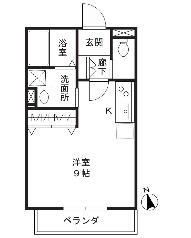 プルミエール(ワンルーム/2階)の間取り写真