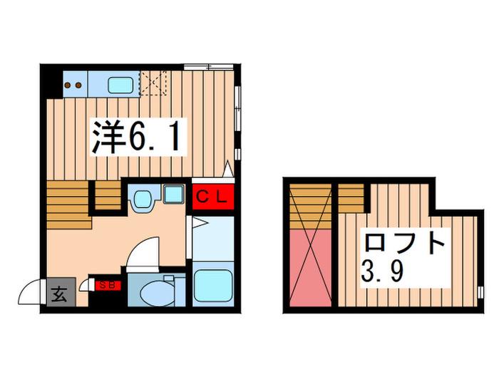 RIZEST浦和美園(ワンルーム/1階)の間取り写真