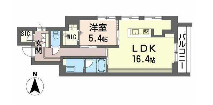 グランドセレニティ三郷中央(1LDK/2階)の間取り写真