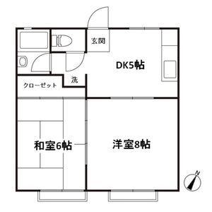 ハイツクリスタル(2DK/2階)の間取り写真