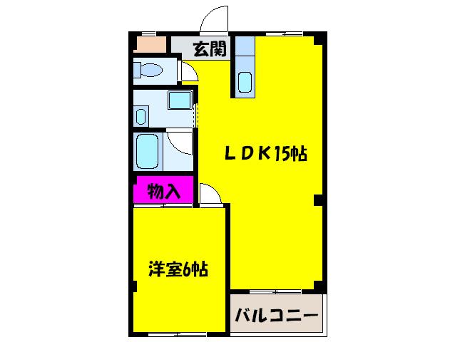 レナート鶴原III(1LDK/3階)の間取り写真