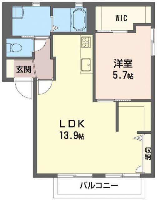 クレールハイツ B(1LDK/1階)の間取り写真