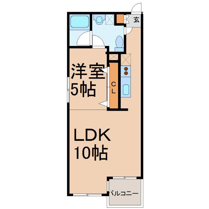クロサスレジデンス徳川園(1LDK/4階)の間取り写真