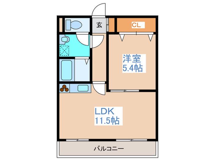 リバティ南郷17(1LDK/2階)の間取り写真