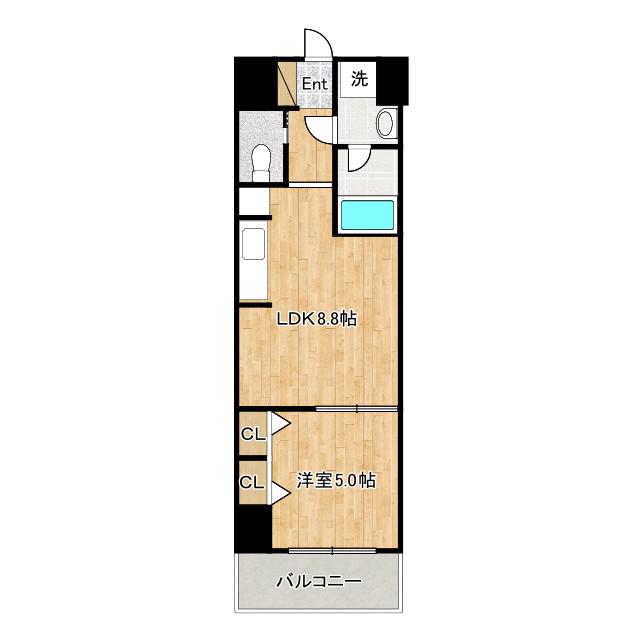 ブラービ南船場(1LDK/7階)の間取り写真