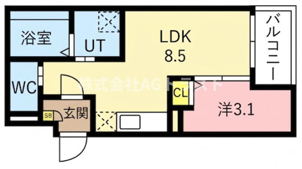 JACK MIYAHARAIII(1LDK/2階)の間取り写真