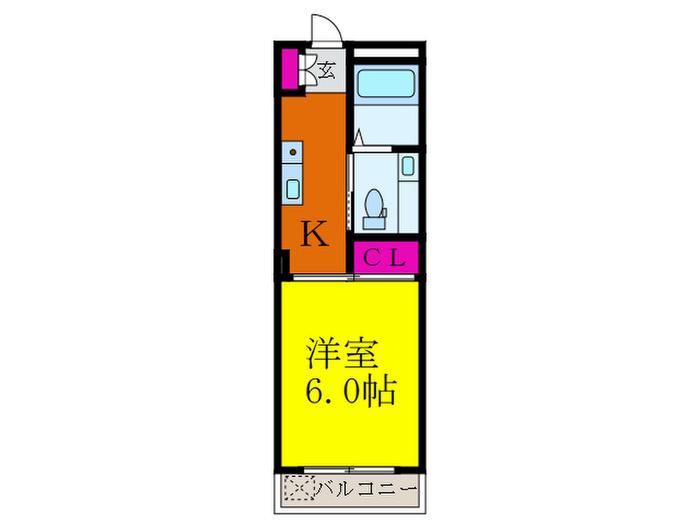 やよいマンション(1K/3階)の間取り写真