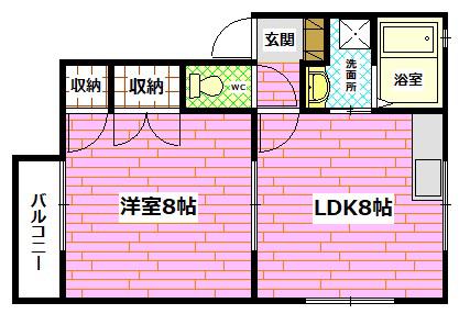 セジュール中本91(1LDK/1階)の間取り写真