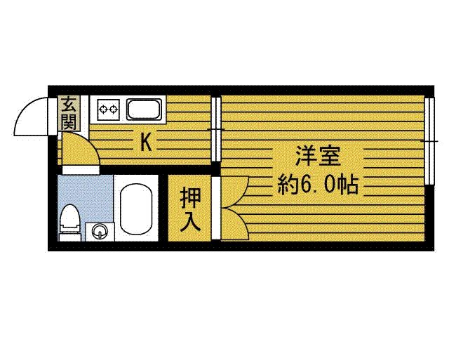 コーポサンモール(1K/1階)の間取り写真