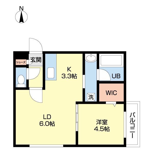 グランスイート新札幌レジデンス(1LDK/1階)の間取り写真