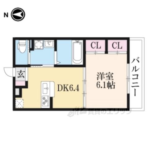 ハルナス(1DK/2階)の間取り写真