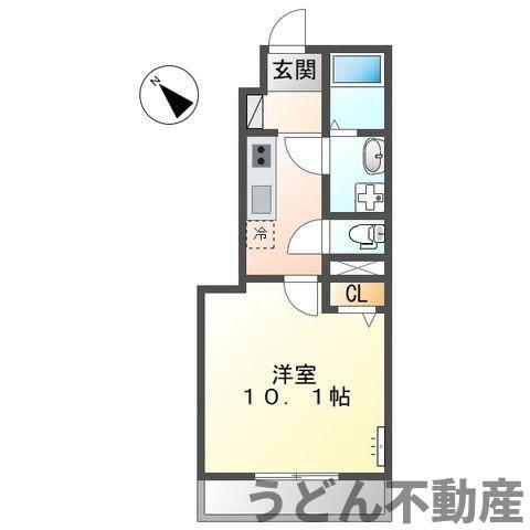 ＪＲ土讃線 善通寺駅 徒歩29分 2階建 築9年(1K/1階)の間取り写真