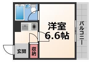 ホワイティ大今里(ワンルーム/3階)の間取り写真