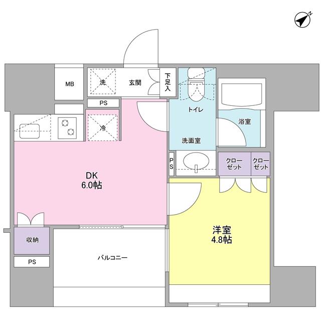 コンフォリア池袋DEUX(1DK/5階)の間取り写真