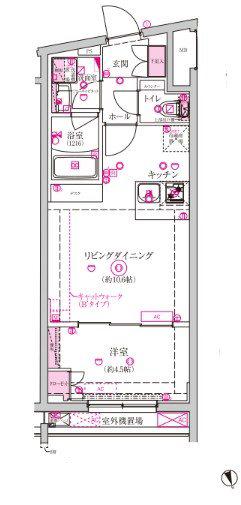 ベルシードステアー西早稲田(1LDK/3階)の間取り写真