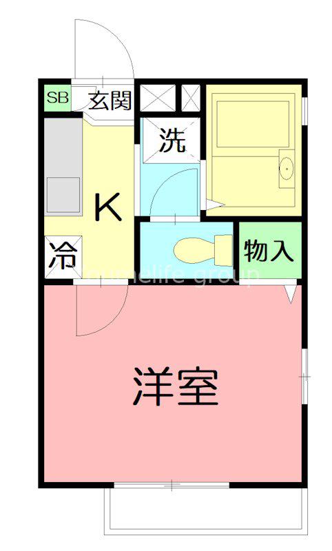 コスモハイツ(1K/1階)の間取り写真