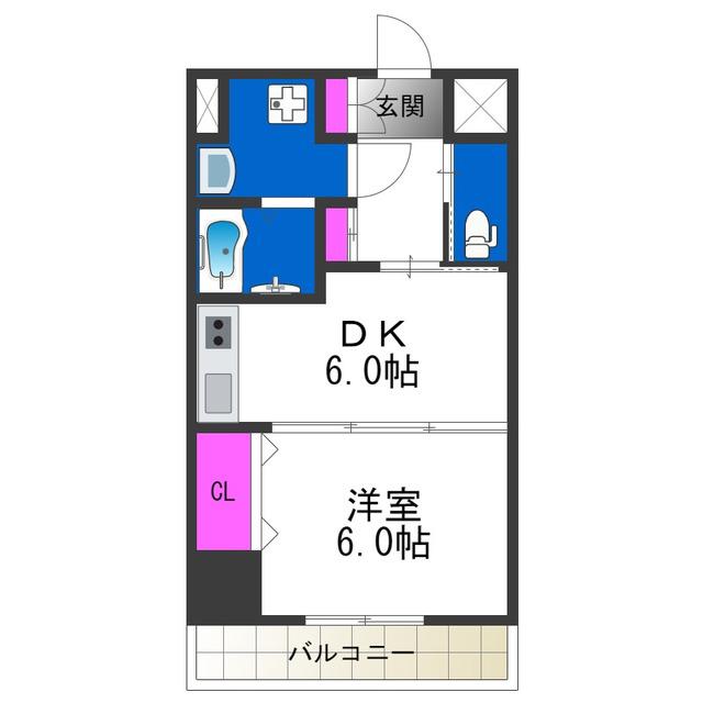 アーバンパーク住之江公園II(1DK/2階)の間取り写真