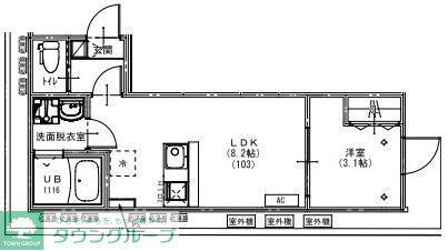 KEIAI RESIDENCE 北習志野III(1LDK/1階)の間取り写真