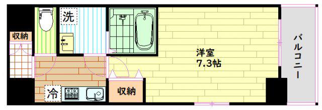 MESSAGE九条(1K/4階)の間取り写真