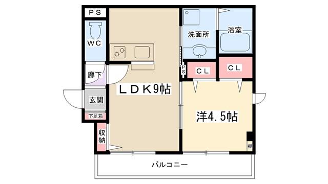 KMレジデンス(1LDK/1階)の間取り写真