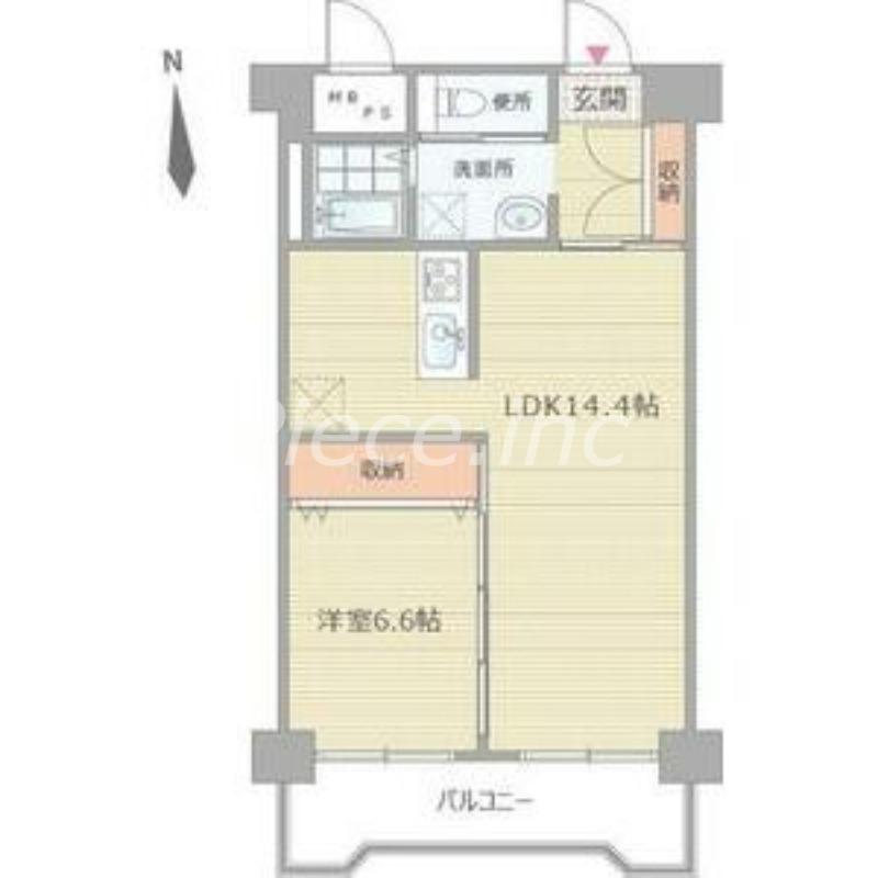 おおきに大阪天満サニーアパートメント(1LDK/11階)の間取り写真