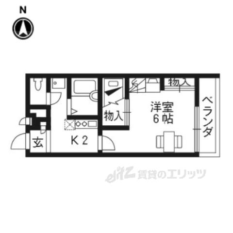 レオパレスおおまち(1K/1階)の間取り写真