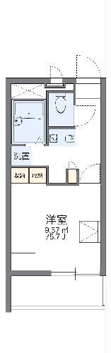 レオパレス東福山(1K/1階)の間取り写真