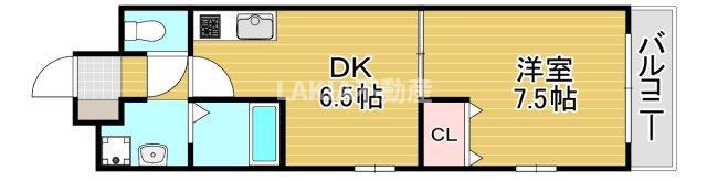 メゾンバイタルA(1DK/1階)の間取り写真