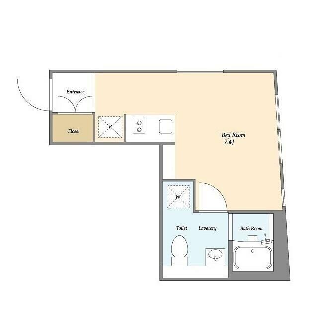EXAM西小山(ワンルーム/2階)の間取り写真