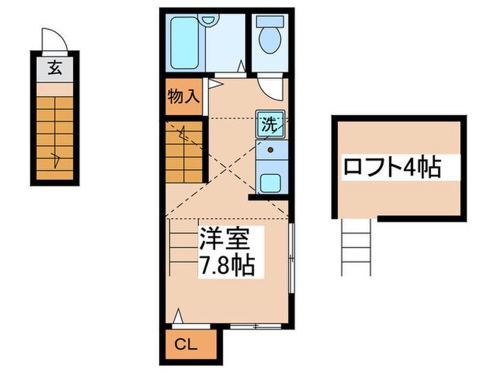 クラッセ旭丘(ワンルーム/2階)の間取り写真