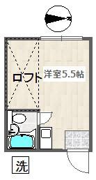 ハウス馬事公苑(ワンルーム/1階)の間取り写真